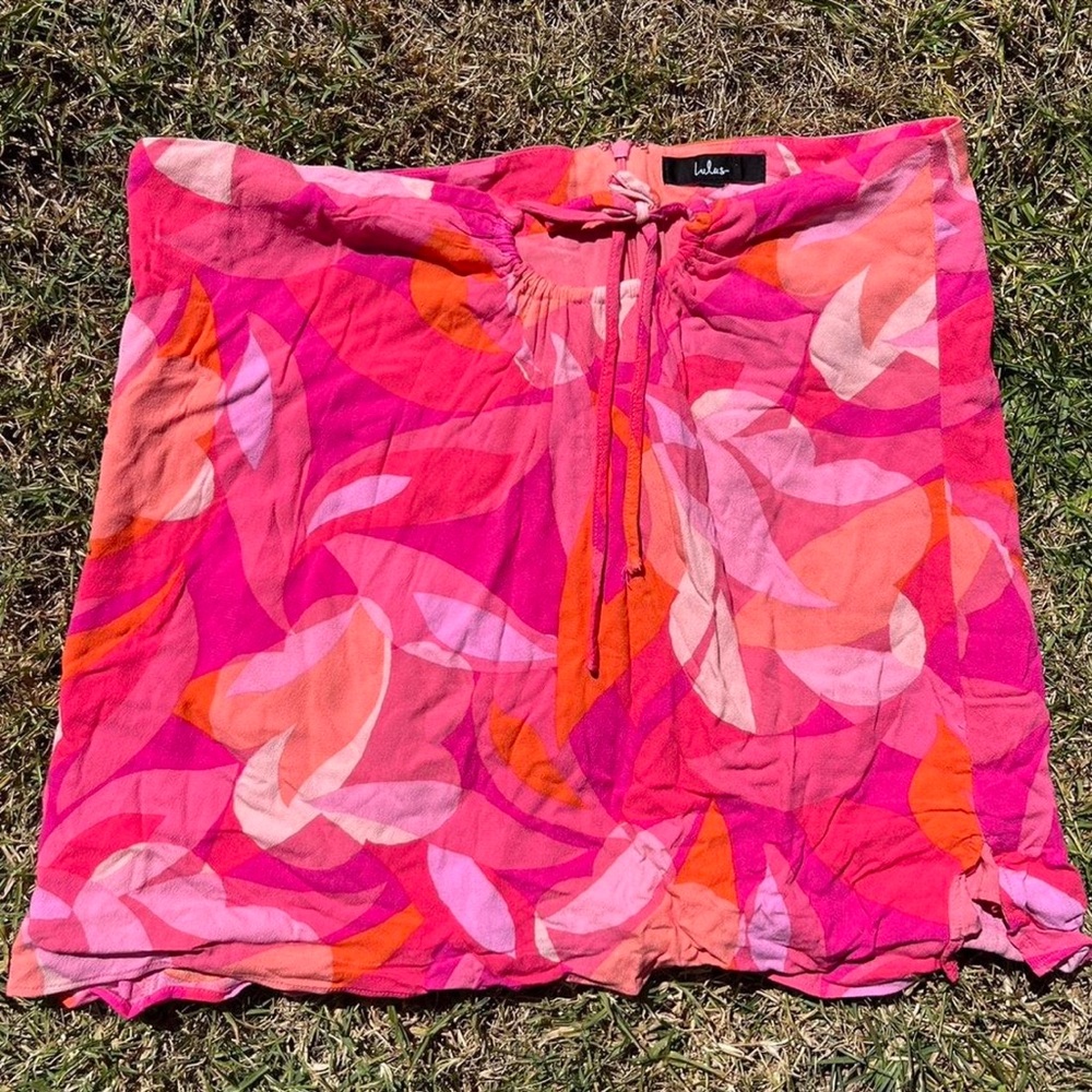 Lulu’s Y2K Pink and Orange Floral Mini Skirt